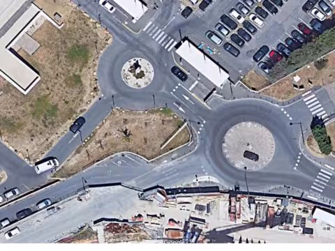 vue aérienne des rues en travaux