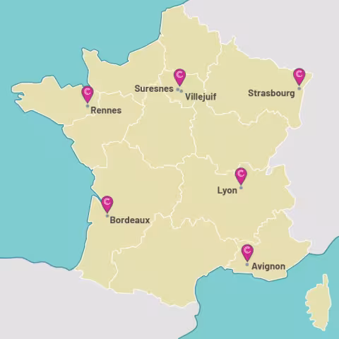 Carte implantations Centres Interceptions